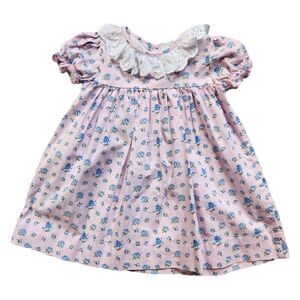 OshKosh B'Gosh Floral Dress 5T Yellow Blue Orange Short Sleeve Summer Long Midi